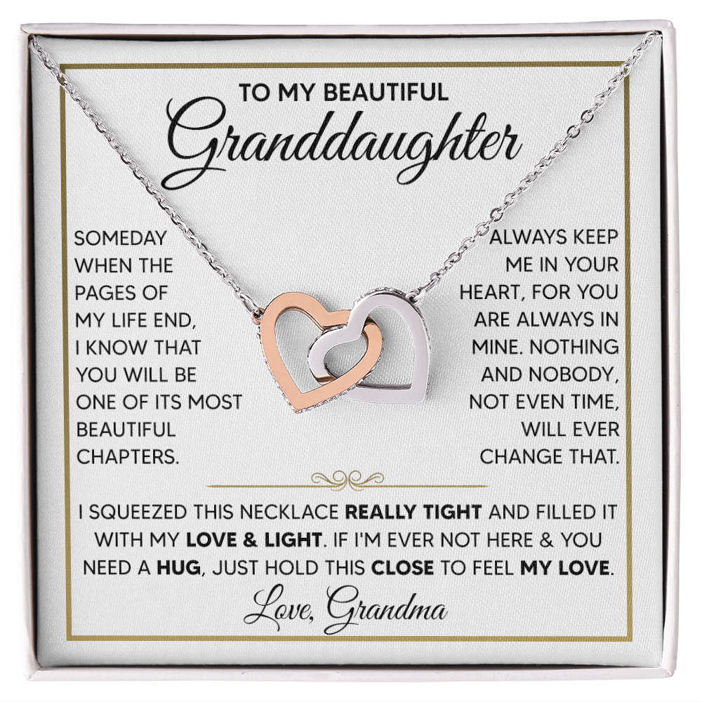 To My Granddaughter - Interlocking Hearts Necklace