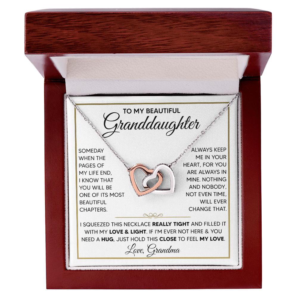 To My Granddaughter - Interlocking Hearts Necklace