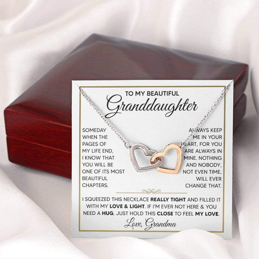 To My Granddaughter - Interlocking Hearts Necklace
