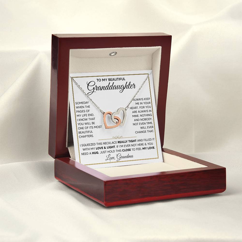 To My Granddaughter - Interlocking Hearts Necklace