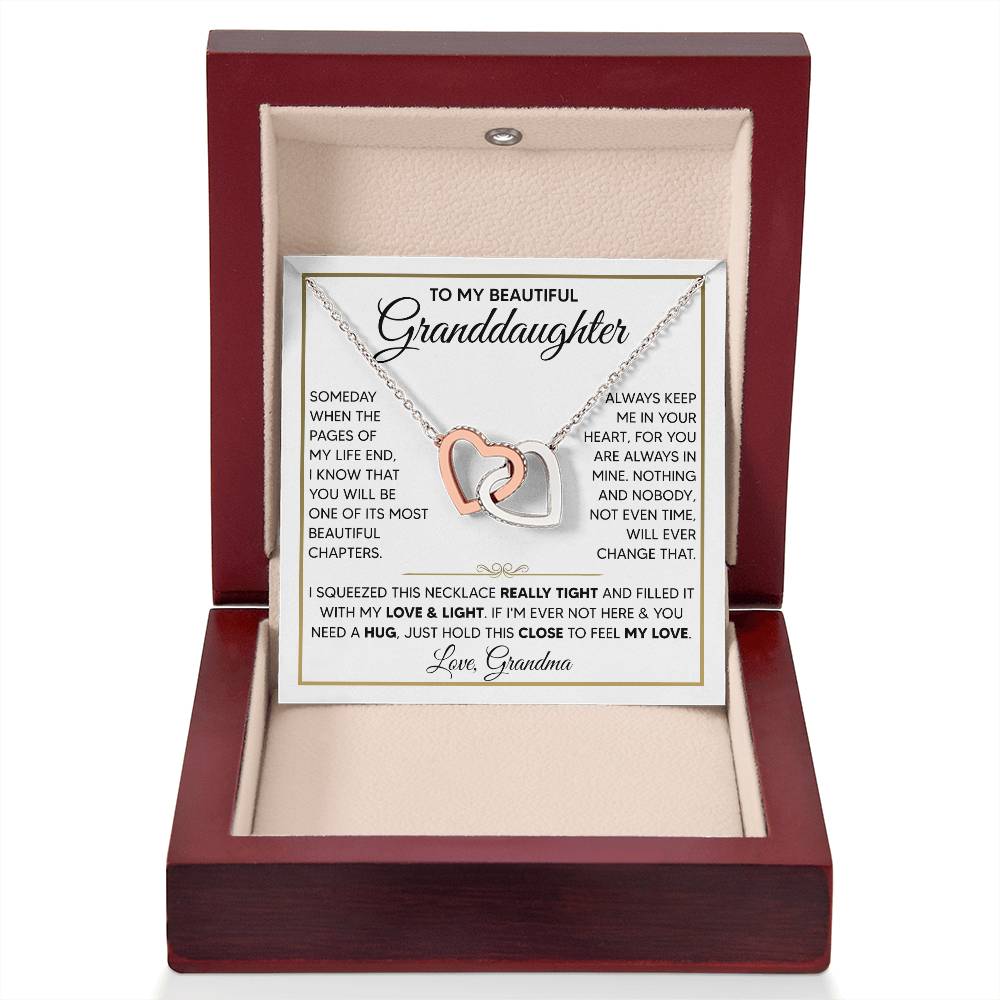 To My Granddaughter - Interlocking Hearts Necklace
