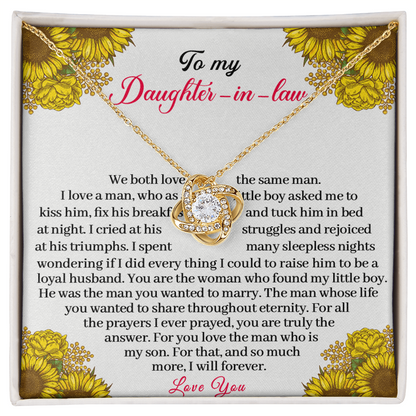 To My Daughter-In-Law - Love Knot Necklace