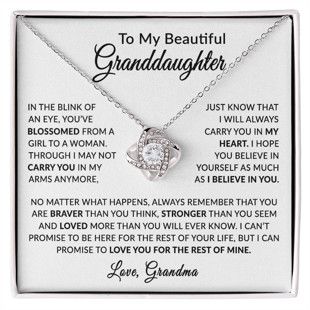 To My Beautiful Granddaughter - Love Knot Necklace