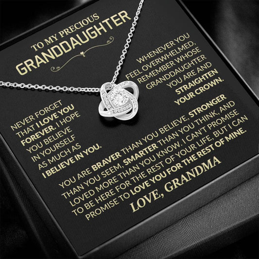 To My Granddaughter - Love Knot Necklace