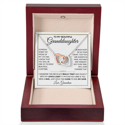 To My Granddaughter - Interlocking Hearts Necklace