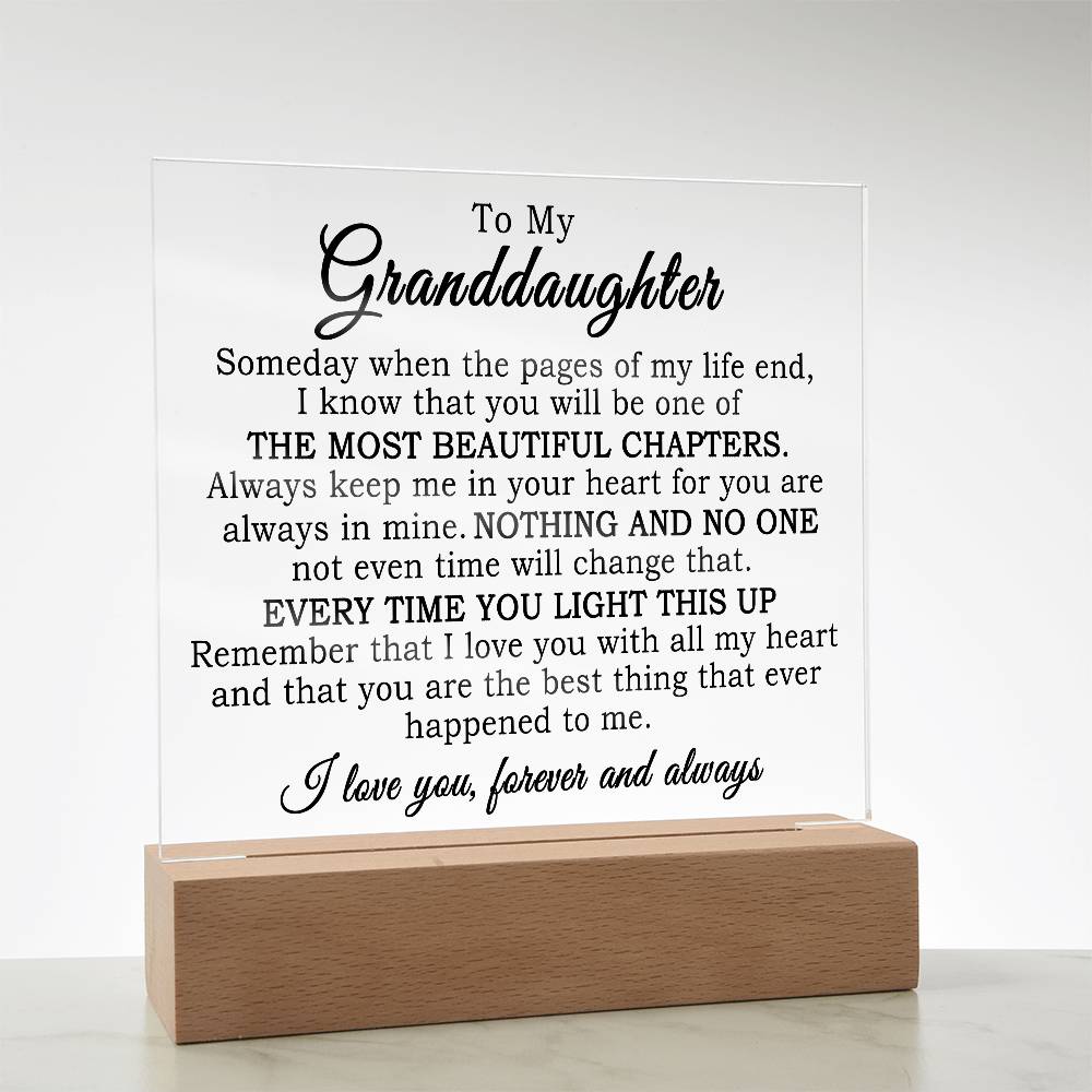 To My Granddaughter - Acrylic Plaque