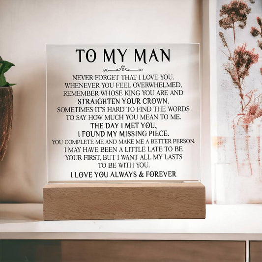 To My Man - Square Plaque