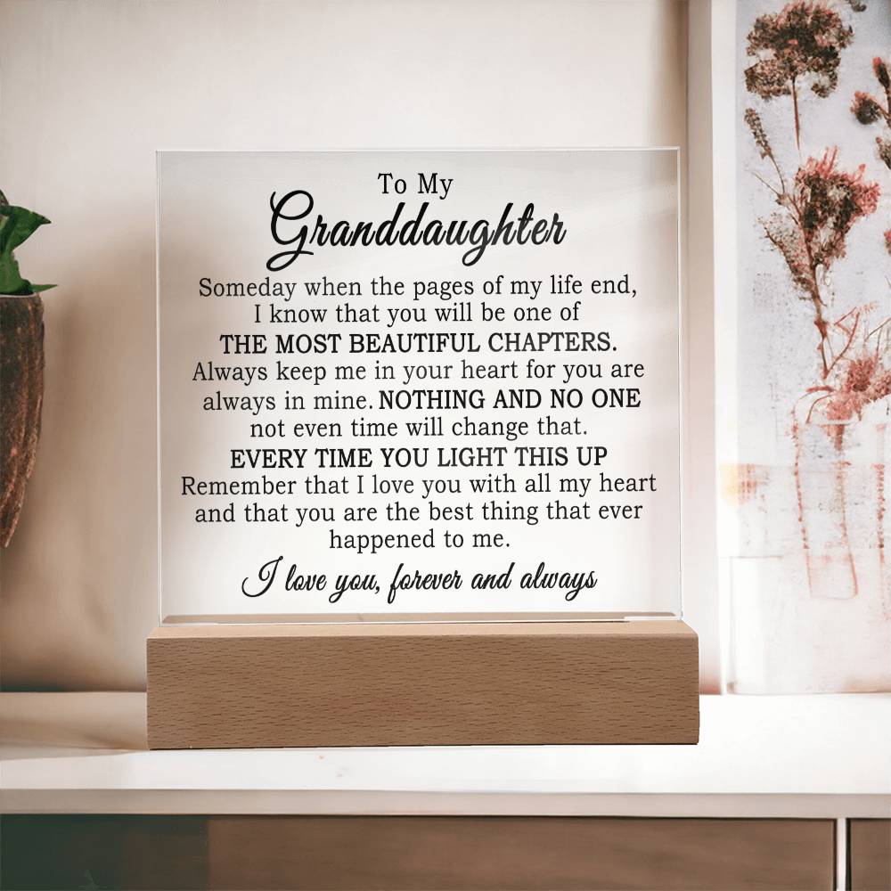 To My Granddaughter - Acrylic Plaque