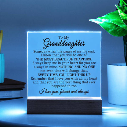 To My Granddaughter - Acrylic Plaque