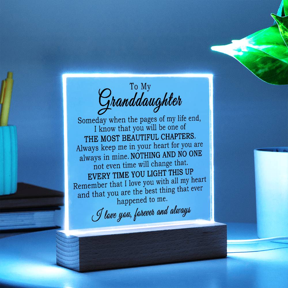 To My Granddaughter - Acrylic Plaque