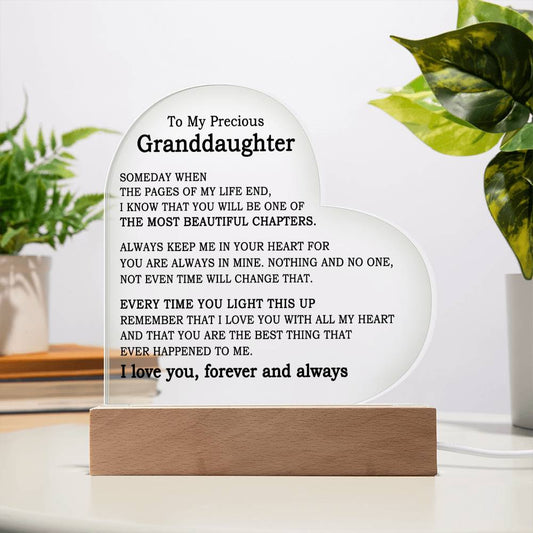 To My Precious Granddaughter - Heart Plaque