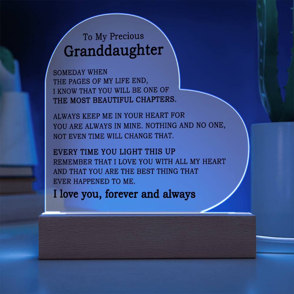 To My Precious Granddaughter - Heart Plaque