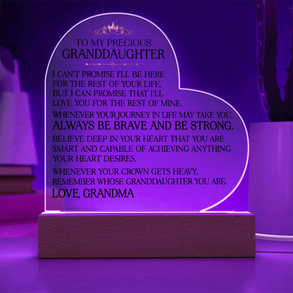 To My Precious Granddaughter - Heart Plaque