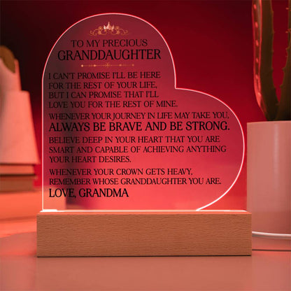 To My Precious Granddaughter - Heart Plaque