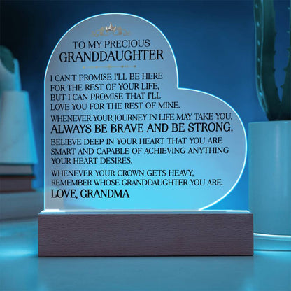 To My Precious Granddaughter - Heart Plaque