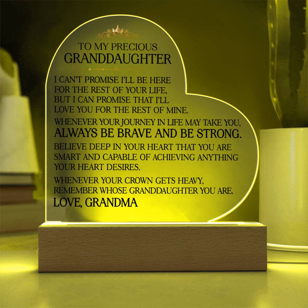 To My Precious Granddaughter - Heart Plaque