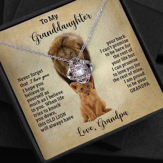 To My Granddaughter - Love Knot Necklace